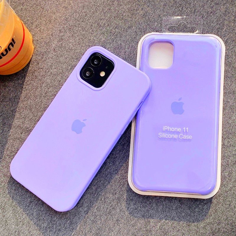 Light Purple Full Coverage Iphone 12 12 Pro Max 12mini 11 Pro Max 7 8 Plus X Xs Max Xr 6s 6 Liquid Silicone Phone Case Shopee Singapore