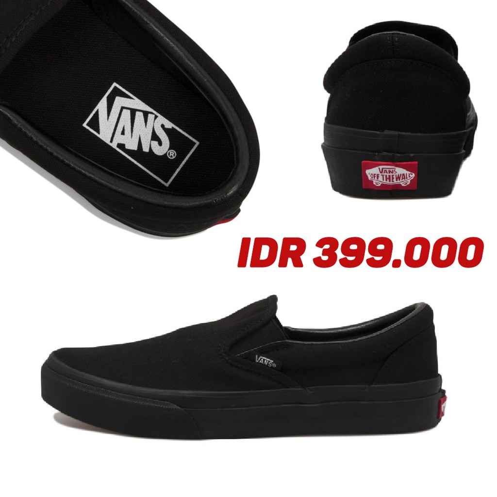 vans full black slip on 