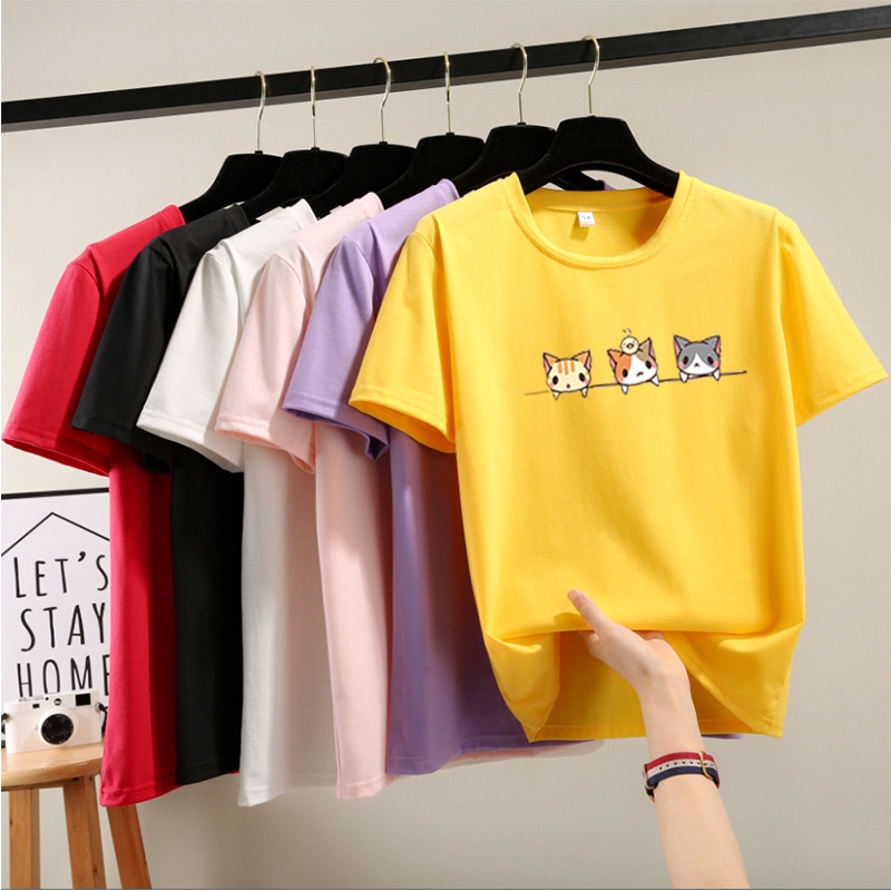 Korean Fashion Women T Shirt Plus Size Murah  Summer Baju  