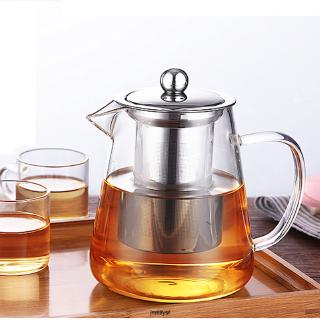 950ML Heat Resistant Glass Kettle Teapot with Stainless Steel Filter Home Office Tea Set Glass Maker #6