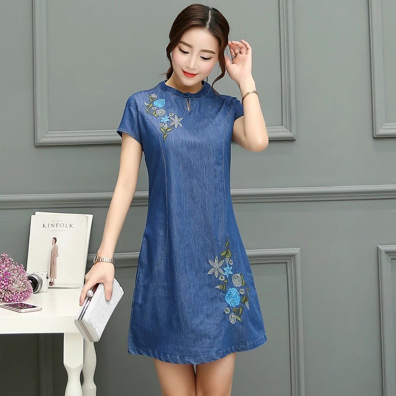 denim cheongsam