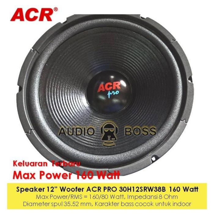 12 Inch Woofer Speaker Acr Pro 500 Watt / Speaker Woofer 12 "Acr Pro