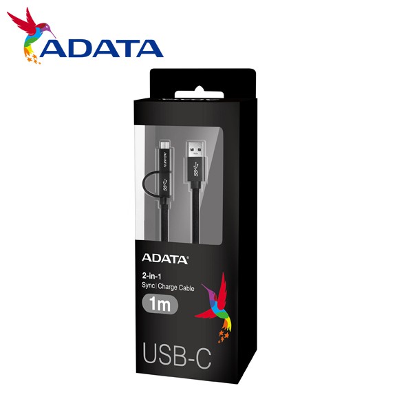 Adata 2 In 1 Type C Micro Usb 3 2 Dual Interface Charging Cable 100cm Shopee Singapore
