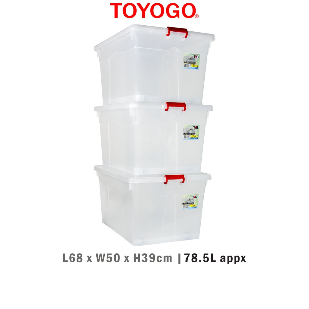 Toyogo Storage Box With Wheels (Bundle of 3) (9509) Shopee Singapore