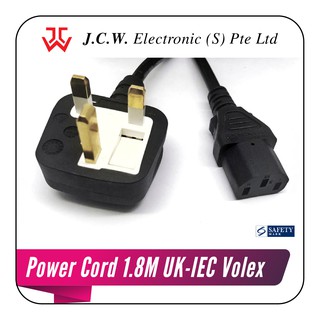 Power Cord 1.80M UK-IEC Volex Safety Mark 3pin Plug BS-1363/A ASTA Wire/Cable/Cord Notebook Adaptor Computer Desktop