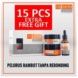  WITH FREE 15 GIFT STRAIGHT PRO PELURUS RAMBUT  TANPA  