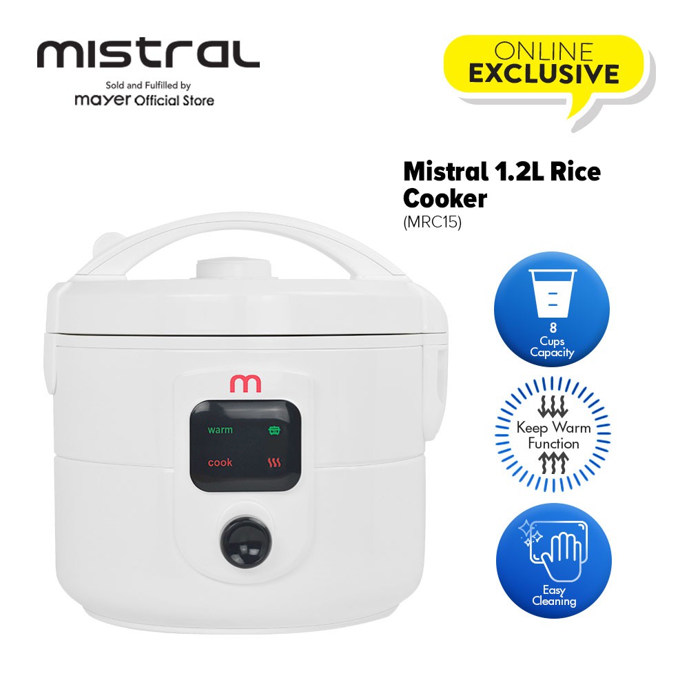Online Exclusive Mistral 1.2L Rice Cooker MRC15 Shopee Singapore
