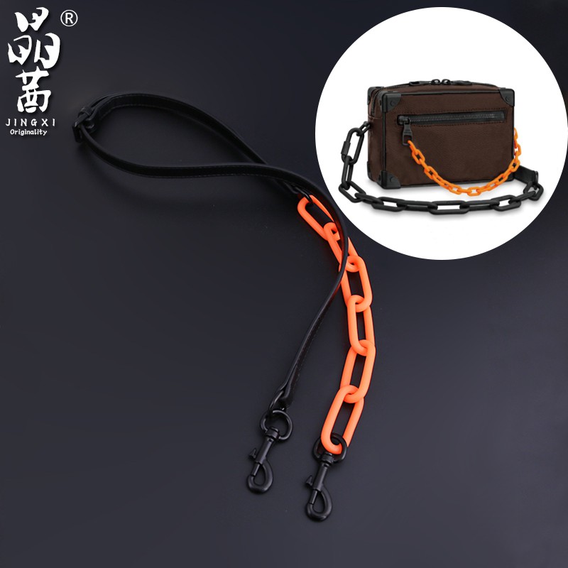 orange chain bag