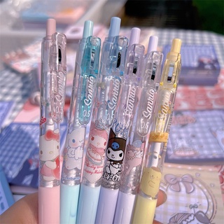 6pcs  Press Pen Sanrio Gel Pens Student Black Pen