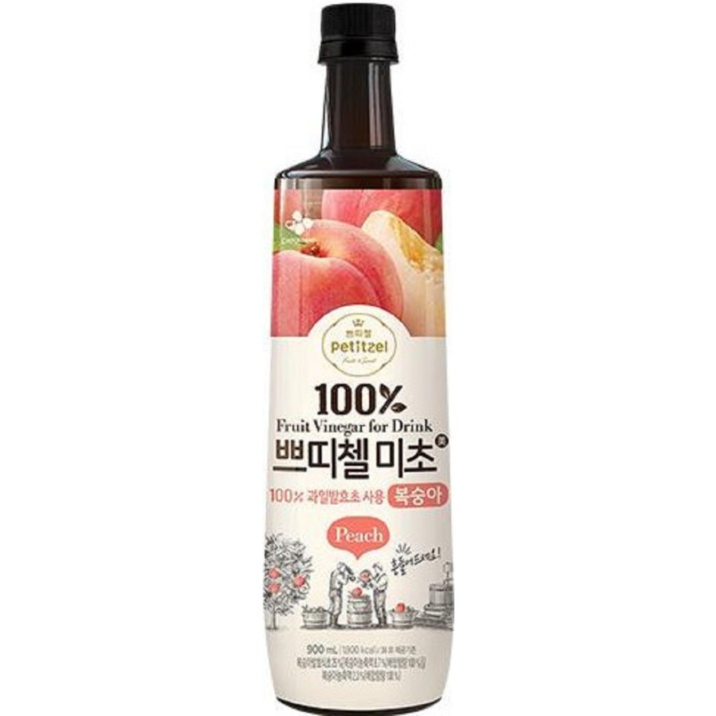 CJ Petitzel Fruit Vinegar Drink Peach 900Ml [Korean] Shopee Singapore