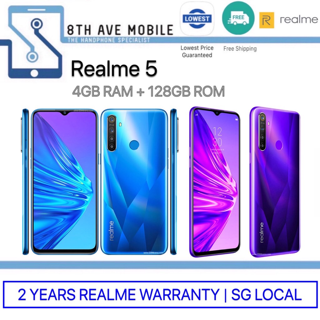 Realme 5 4GB RAM + 128GB ROM Free Gift 2 Years Realme Warranty SG