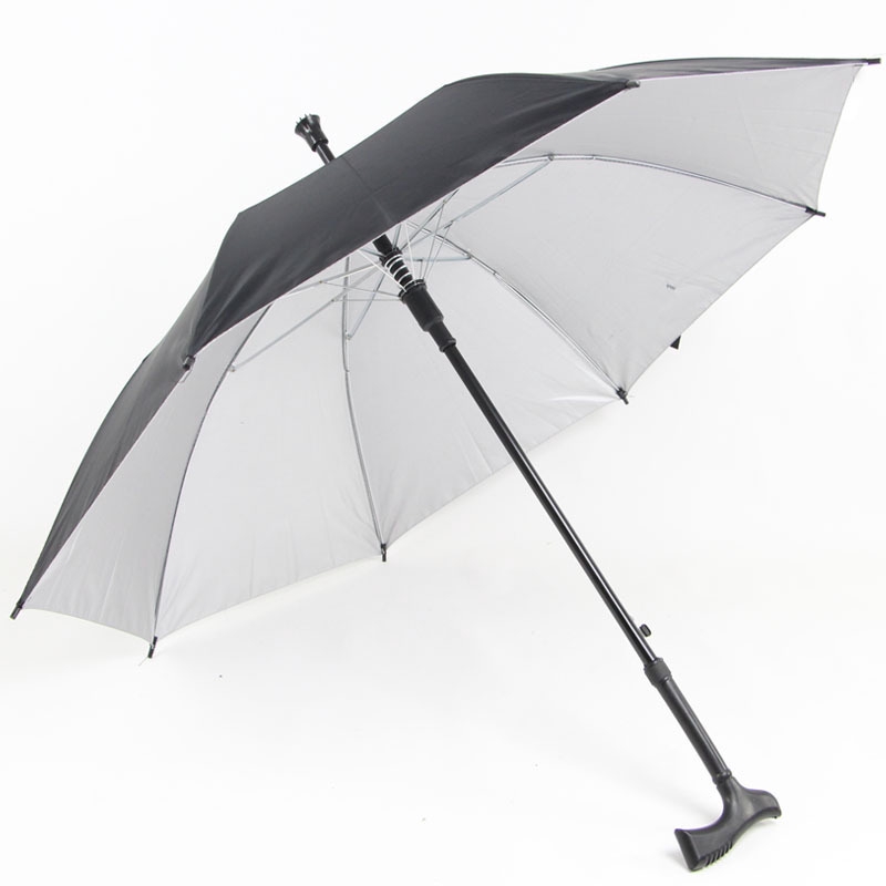 Walking Stick Umbrella Old Man Parasol Mountaineering Rain Crutch