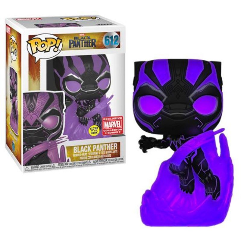 Funko Pop Marvel Collector Corps Black Panther 612 Exclusive Glow In The Dark Shopee Singapore