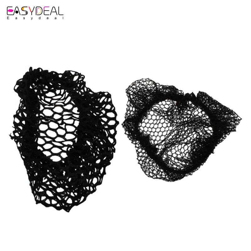 Women Ballet Dance Skating Snoods Hair Net Bun Cover Black 2 Pcs