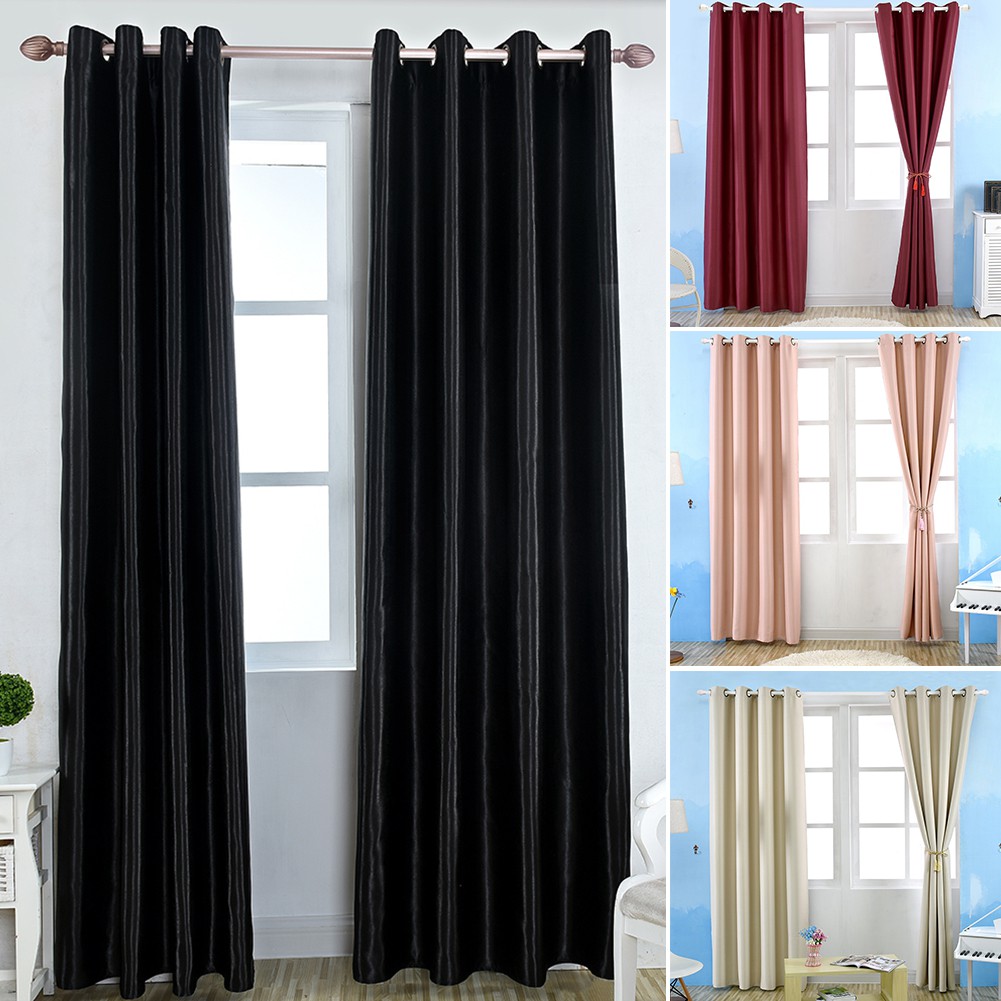 Window Blackout Curtain Hotel Bedroom, Black Faux Leather Curtain Panels Singapore