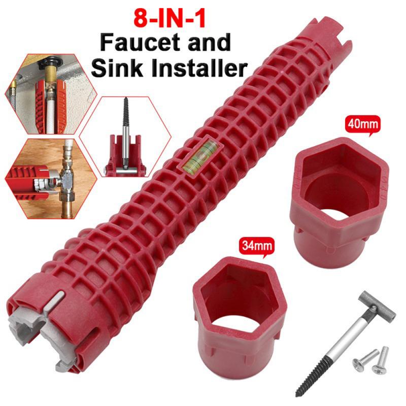 NEW Wrench 5/6/8 in 1 faucet and sink installation tool double head installation plumbing toilet
