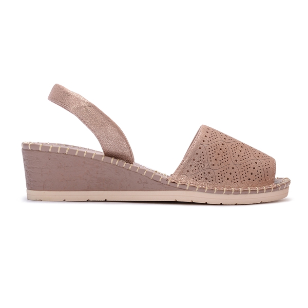 rose gold low wedges