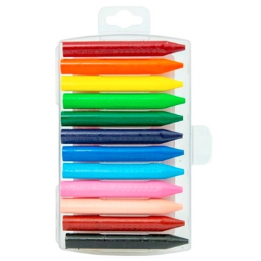 Young Artist 12 Colour Non-Toxic Triangular Jumbo Crayon