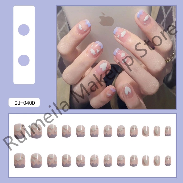 22 Trends 24pcs Box Short Press On Fake Nails With Glue French Wearable Full Cover Nail Art Waterproof Nail Wraps Nail Stickers Nail Patch Nail Tips For Women Gj 044d Xfsv Shopee Singapore