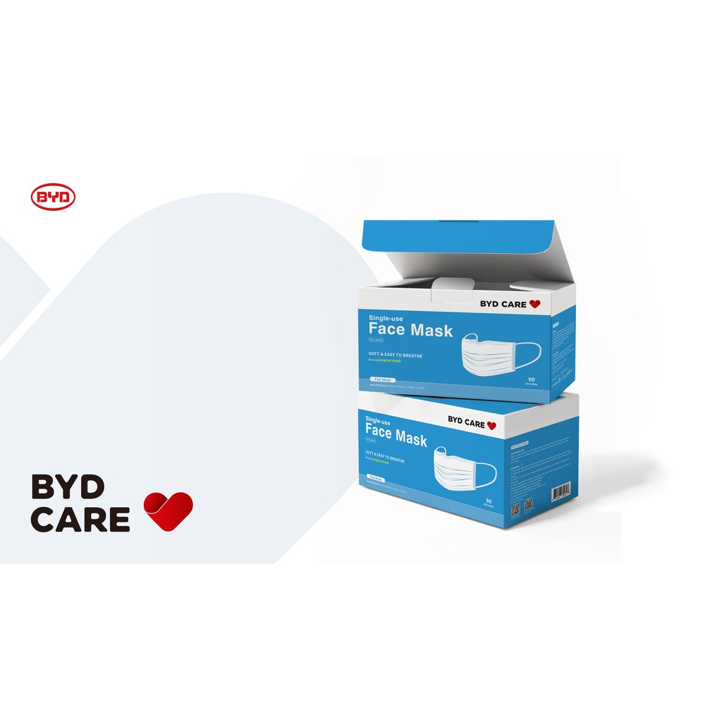 BYD SingleUse Face Mask (50pcs) Shopee Singapore
