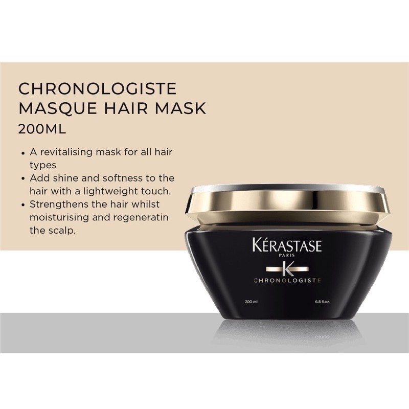 Kerastase Chronologiste Masqer Masque 0 Ml Cheapest Original Official Warranty For Dry Hair Shopee Singapore