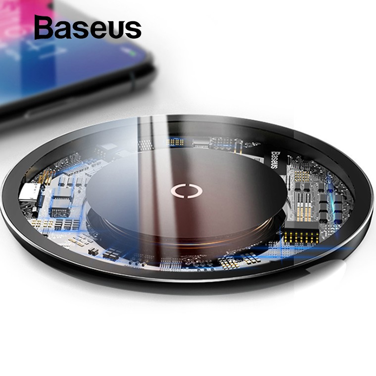 Baseus 10W Qi Wireless Charger Transparent Glass Fast