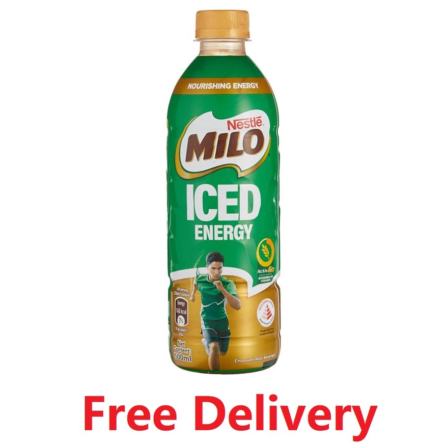Milo Iced Energy Chocolate Malt Bottle Drink (24 x 500ml) Free Delivery