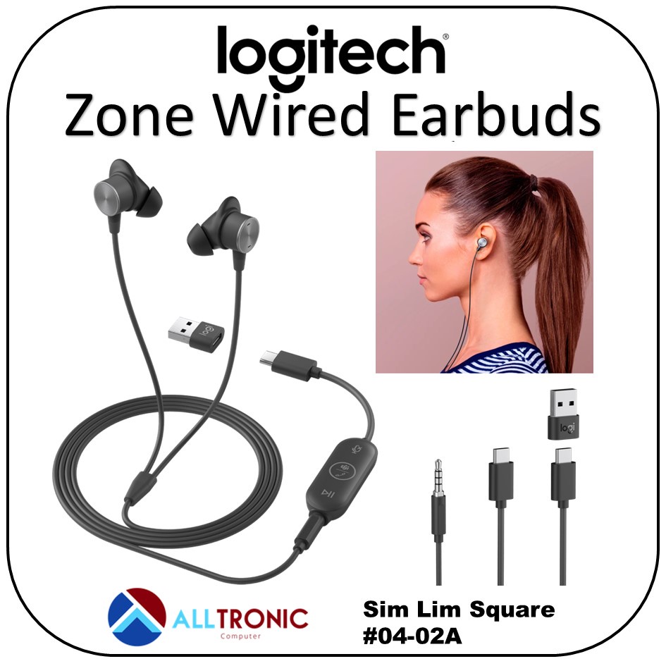 Logitech Zone wired Earbuds ( MSFT Teams Zone Wired Earbuds 981001094) (UC Zone Wired Earbuds