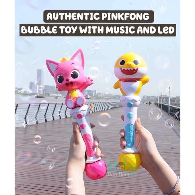 Baby Shark Pinkfong Kids Bubble Toy Gun Machine Wand Solution | Shopee ...