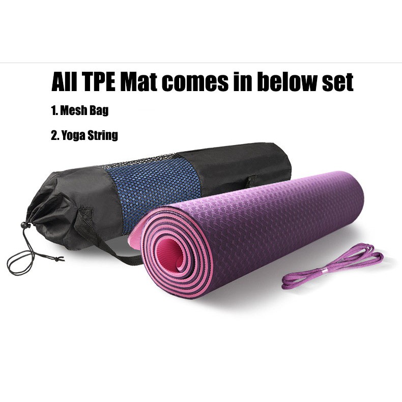 8mm Thickness Tpe Non Toxic Anti Slip Dual Color Yoga Mat