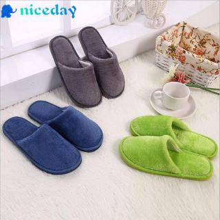 Image of Men Women Casual Close Toe Flat Slip On Fluffy Indoor Home Bedroom Slipper