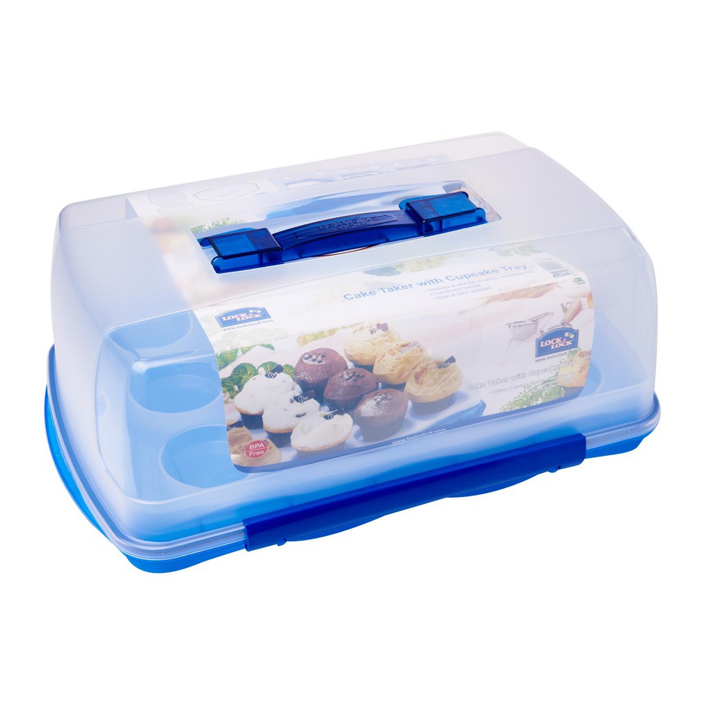 Lock & Lock Cake Storage Box With Cupcake Tray (HLS104B) Shopee