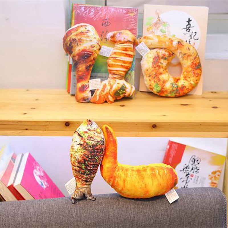 Creative Simulation Food Plush Toys Grilled Fish Chicken Leg Toys