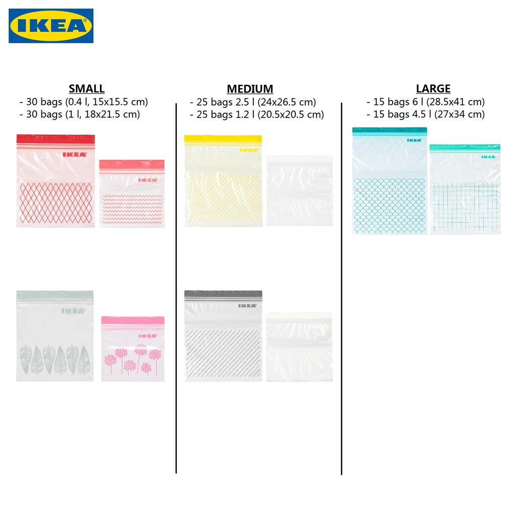 Ikea Istad Resealable Double Ziplock Plastic Bag Storage Shopee