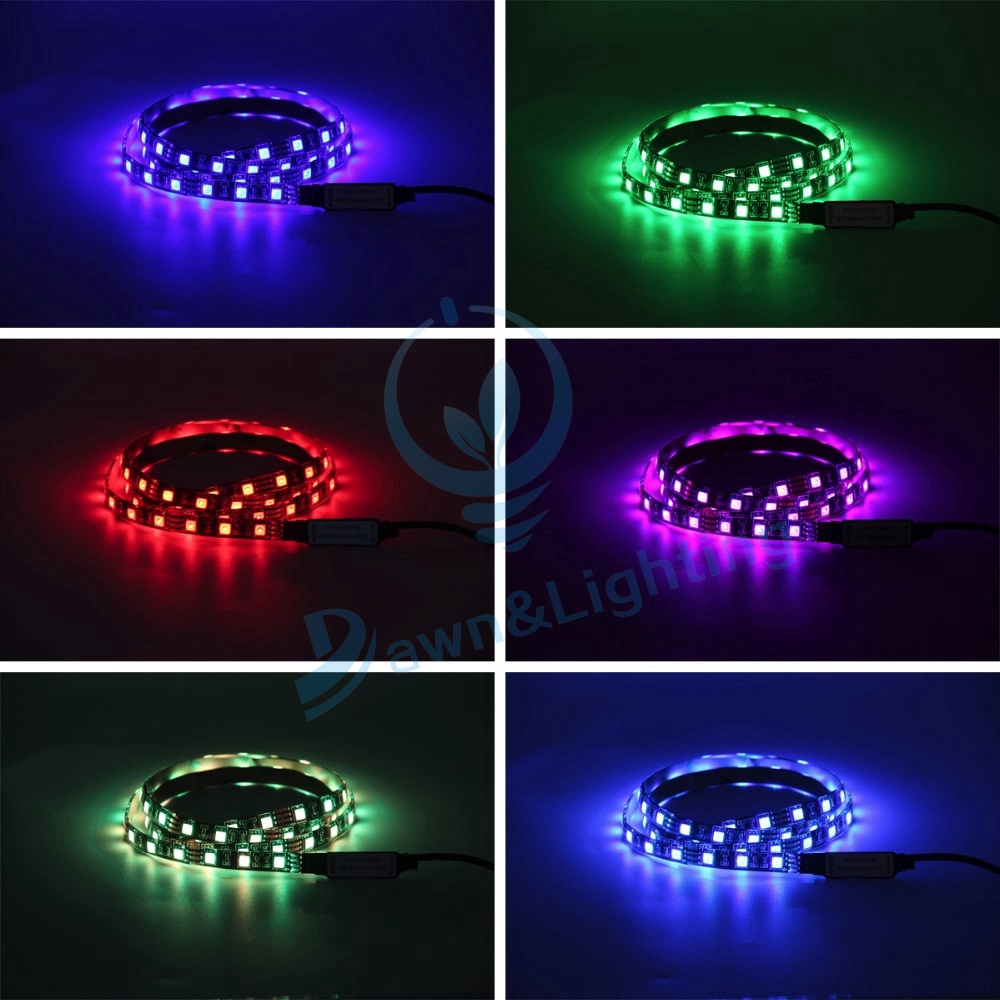 WOWLED 50cm Battery Operated LED Lights Strip Lighting Kit RGB Battery Lights with IR Remote Waterproof Multi Color Changing Lights for Wedding Home Decor 