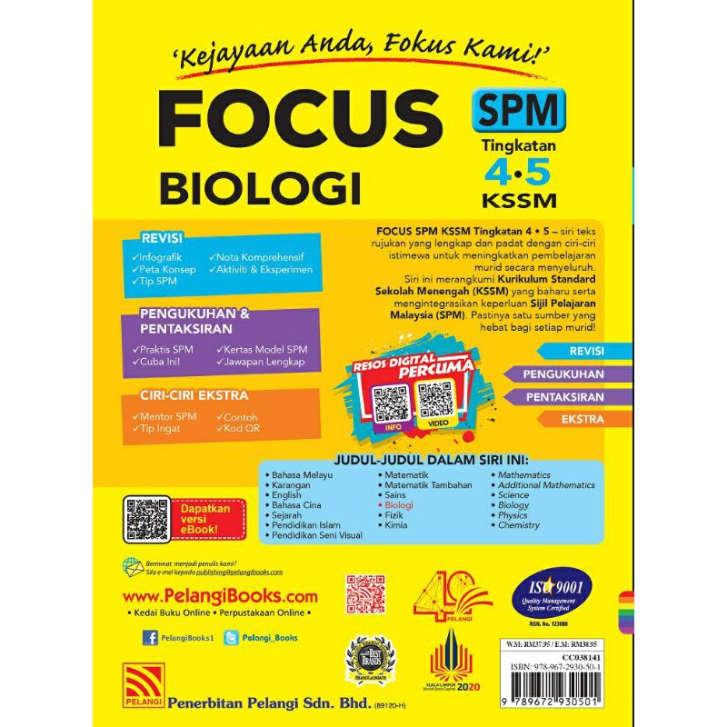 Shop Malaysia St Pelangi Focus Spm Kssm 2021 Biology Level 4 5 Shopee Singapore