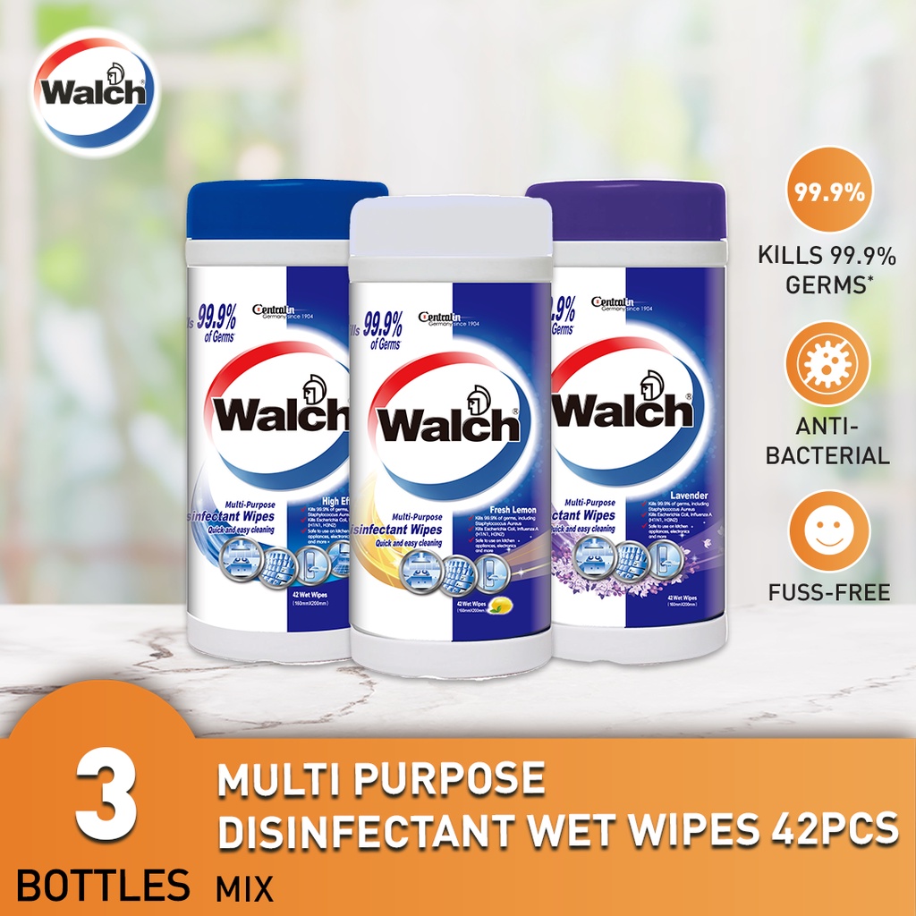 Walch Multi Purpose Disinfectant Wet Wipes 42pcs x 3 Rolls Shopee Singapore
