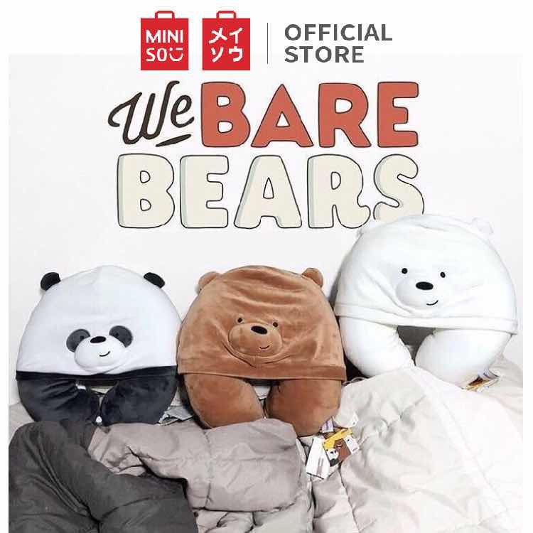 we bare bears neck pillow miniso