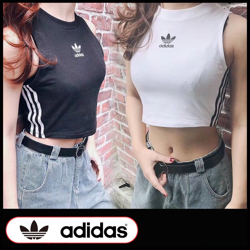 adidas crop top black