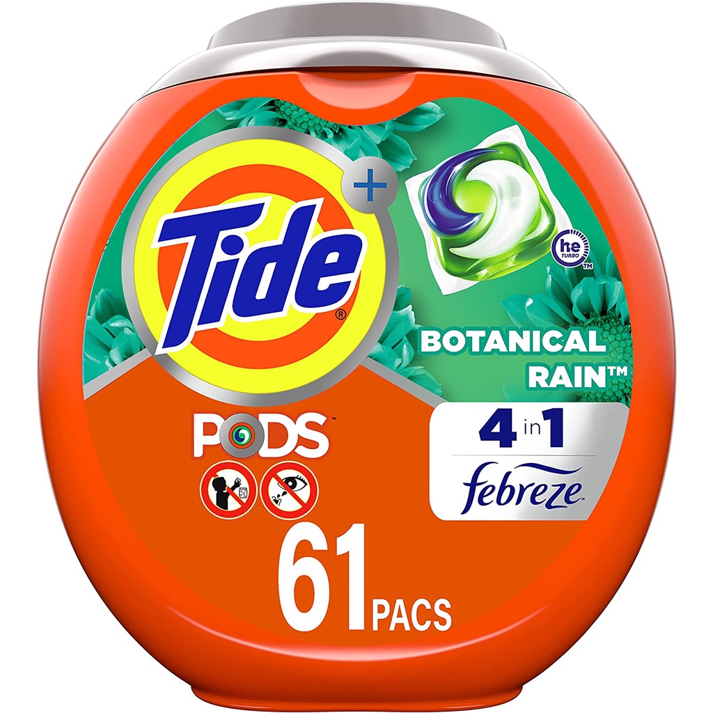 Tide PODS 4 In 1 HE Turbo Laundry Detergent Pacs, Botanical Rain Scent ...