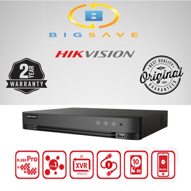 Hikvision 4 Ch 4 Channel 5mp Ds 74huhi K1 E 1u H 265 Dvr Shopee Singapore