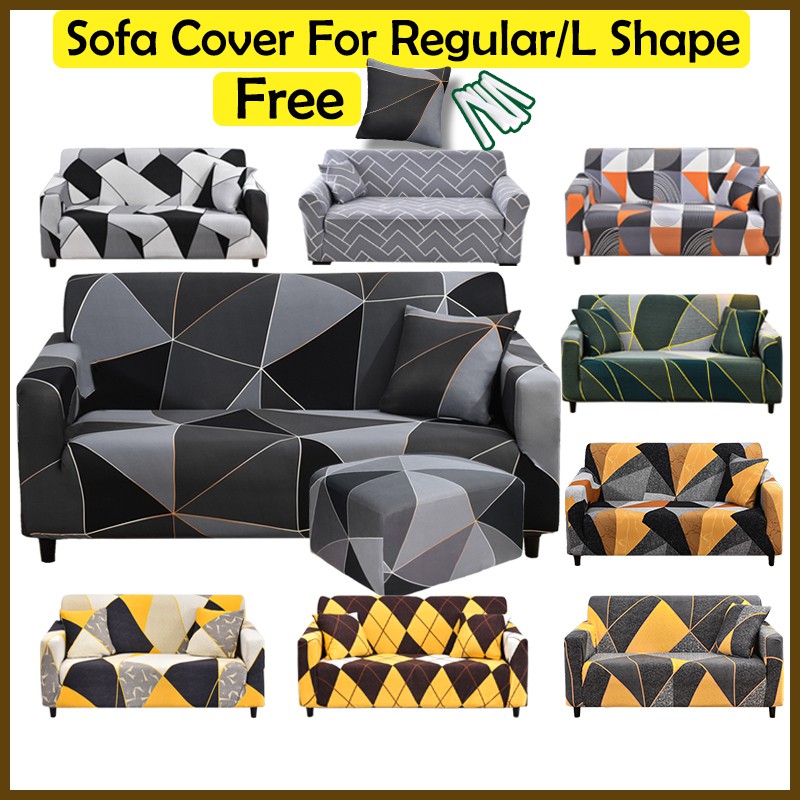 Sofa Cove For 1/2/3/4 Seater Regular or LShape Sofa Cover Stretchable Sofa Cover Set Footstool Cover