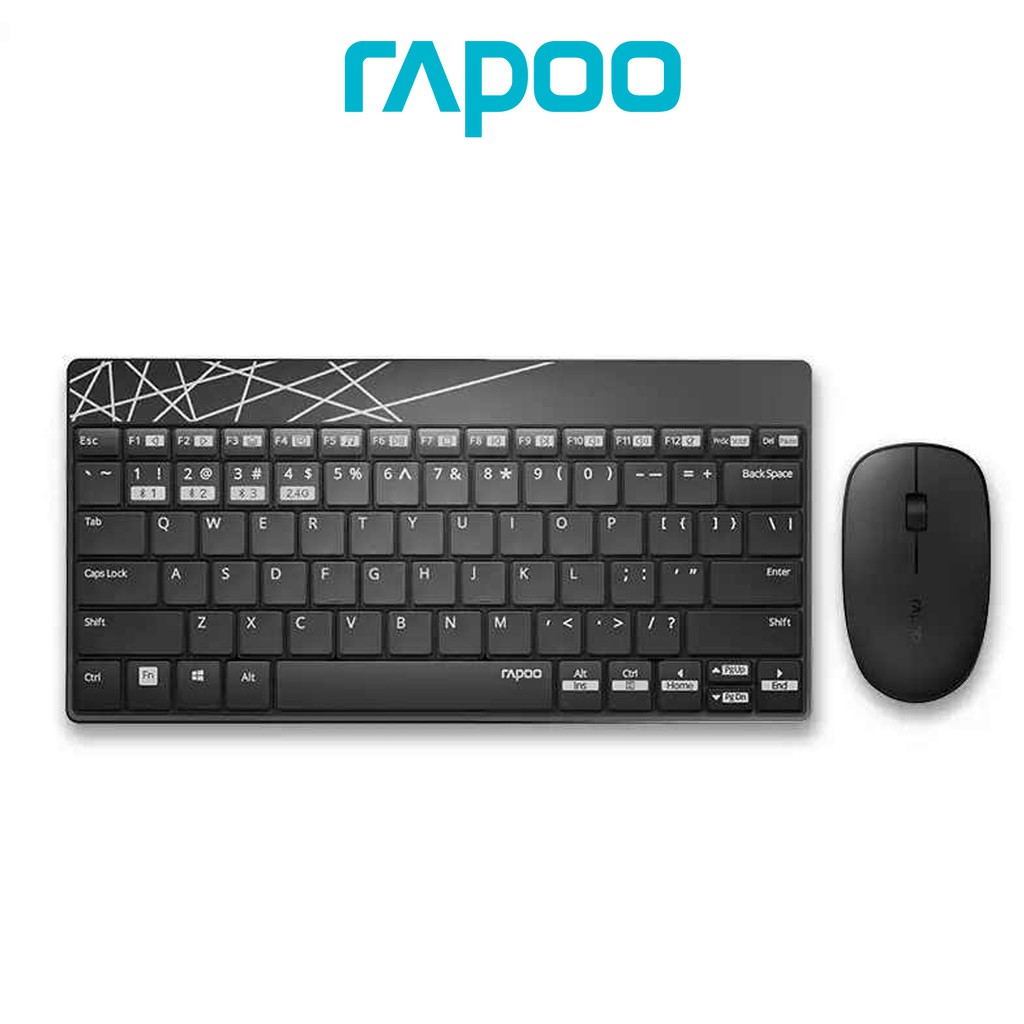 Rapoo 8000M Multi-Mode Silent Wireless Keyboard Mouse Combos Bluetooth ...