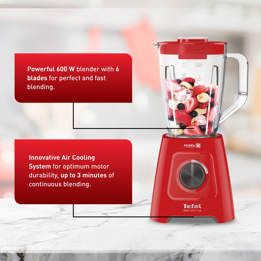Tefal Blender Blendforce 2 (Red) BL4255 Shopee Singapore