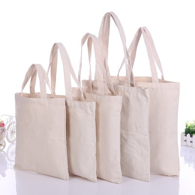 bag shopee beige tote plain canvas foldable reusable customise eco corporate shoulder casual shopping gift hand