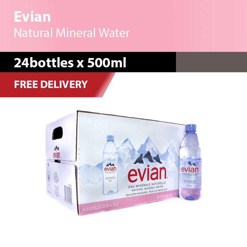 Evian Natural Mineral Water 24 bottles x 500ml Shopee Singapore