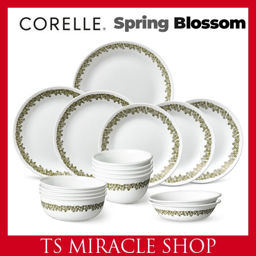 CORELLE KOREA Spring Blossom 16P Korean basic Tableware Set for 4
