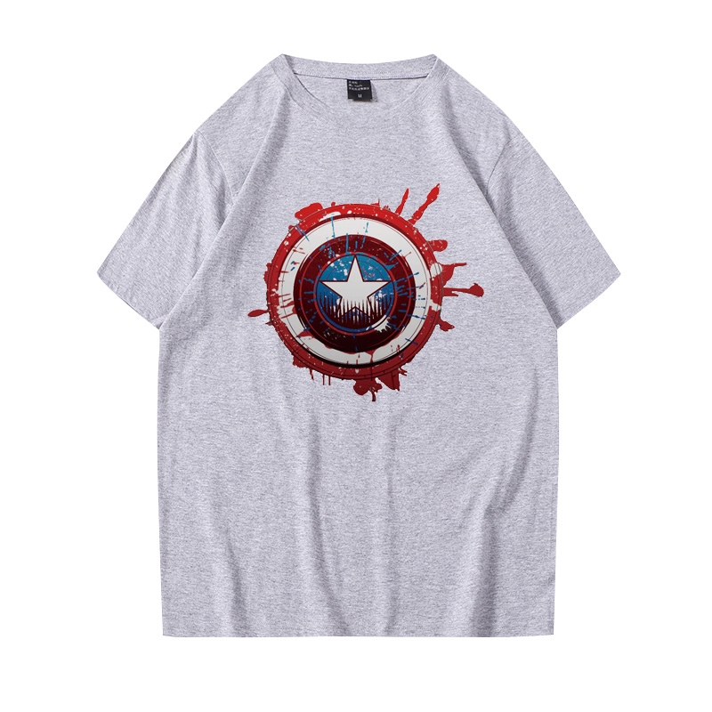 Captain America T-shirts Superhero Logo Tees Summer Loose Casual Cotton  Tees Shopee Singapore