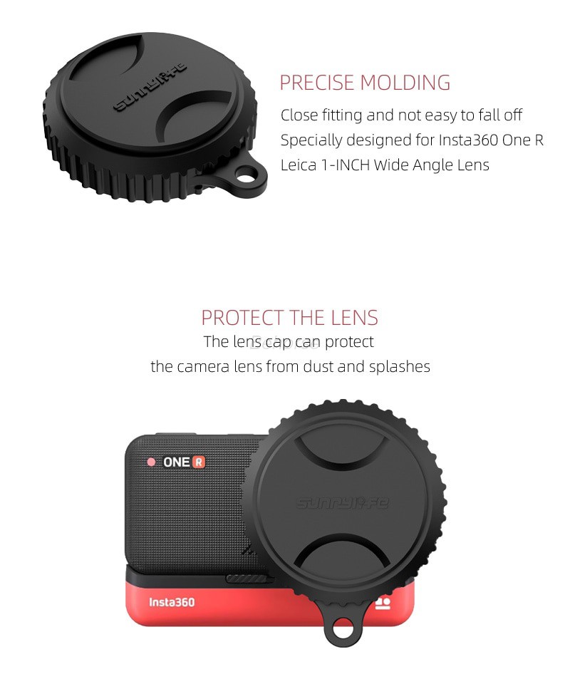 VGSION Silicone Lens Cap for Insta360 One R 1-Inch Wide Angle Lens 