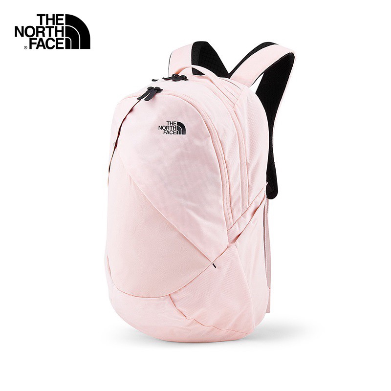 light pink north face backpack